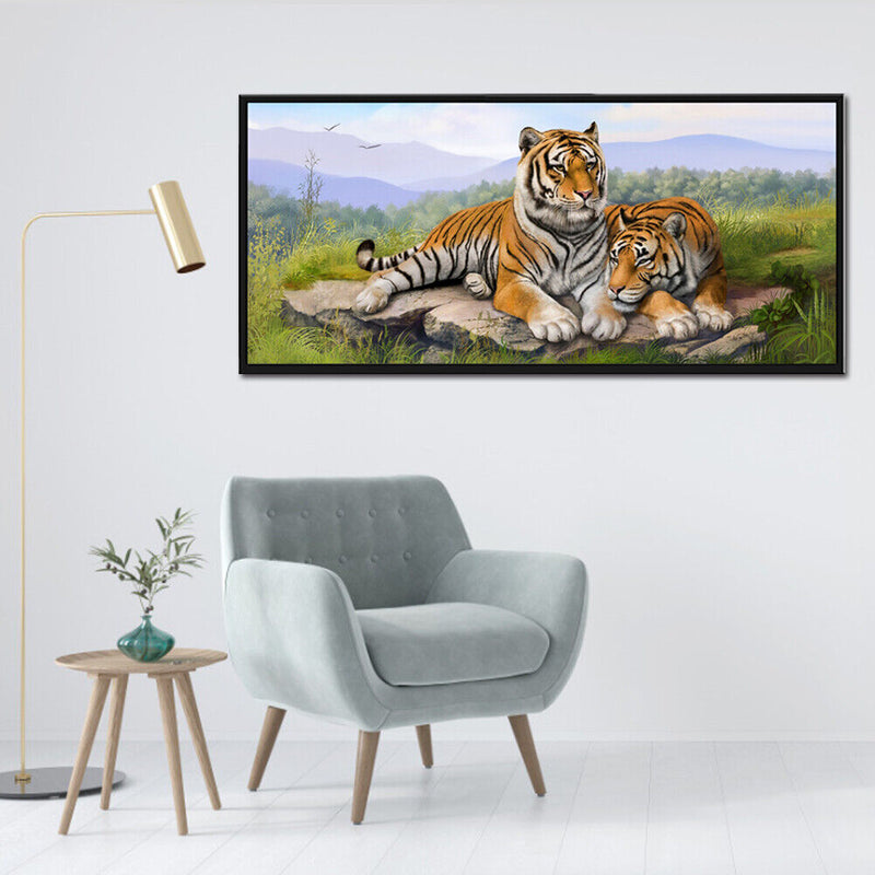 5D DIY Diamond Painting Full Round Drill Tigers Picture of Rhinestone