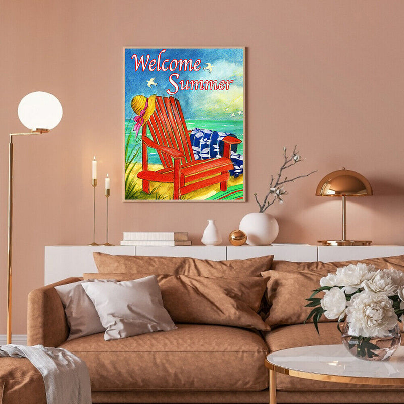 Paint by Number Kit On Canvas Oil Drawing Sea Loungers for Handicraft Enthusiast