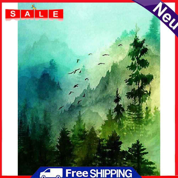 Mountain Forest Frameless Picture Oil Paint By Numbers Hand Painted Picture