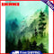 Mountain Forest Frameless Picture Oil Paint By Numbers Hand Painted Picture