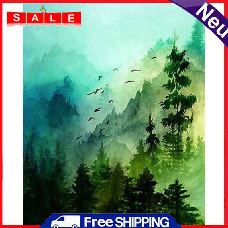 Mountain Forest Frameless Picture Oil Paint By Numbers Hand Painted Picture