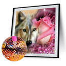 5D Diamond Painting Rose Wolf Full Round Rhinestone DIY Home Decoration Gif