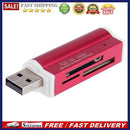 USB2.0 4 in 1 Multi Memory Card Reader for SD/SDHC/Mini SD/MMC/TF (Red)