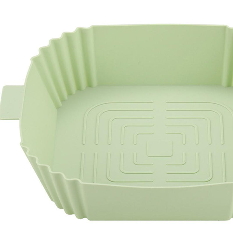 Square Cake Pan Non-stick Disk Air Fryers Tray for Home Kitchen Tool (Green)