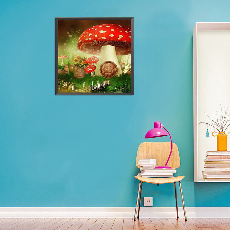 5D DIY Diamond Painting Kits Red Mushroom Full Round Drill Wall Decor Art