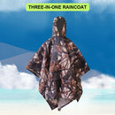 Waterproof Raincoat Unisex Rain Jacket for Outdoor Hiking (Leaf Camo)