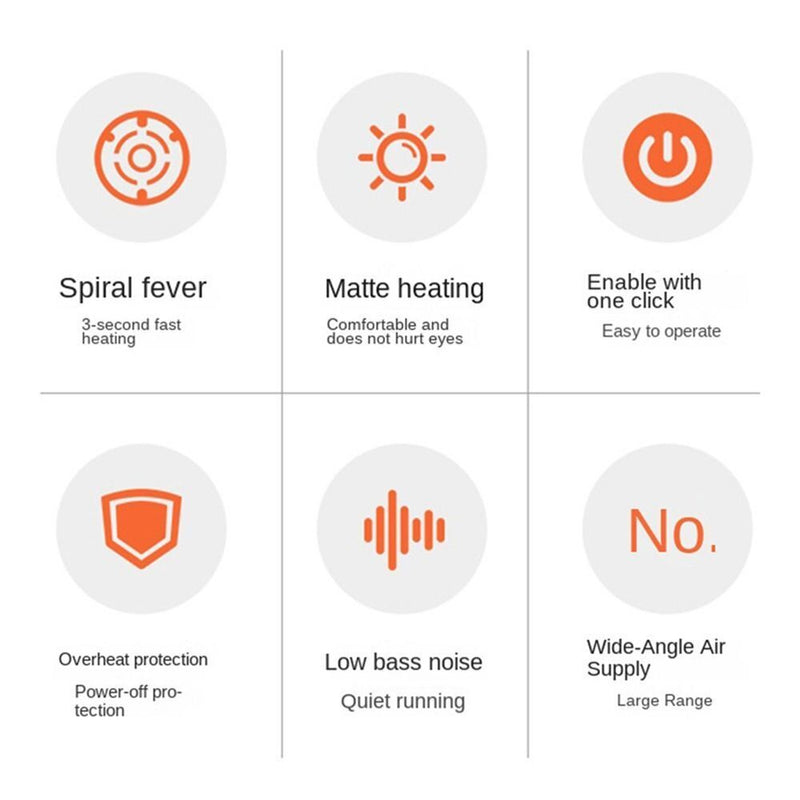 Warmer Home Office Room Desktop Fan Fast Heating Mini Heater Electric Heater