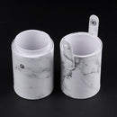 Travel PU Marbling Makeup Brushes Pen Holder Storage Cosmetic Case Box(M)