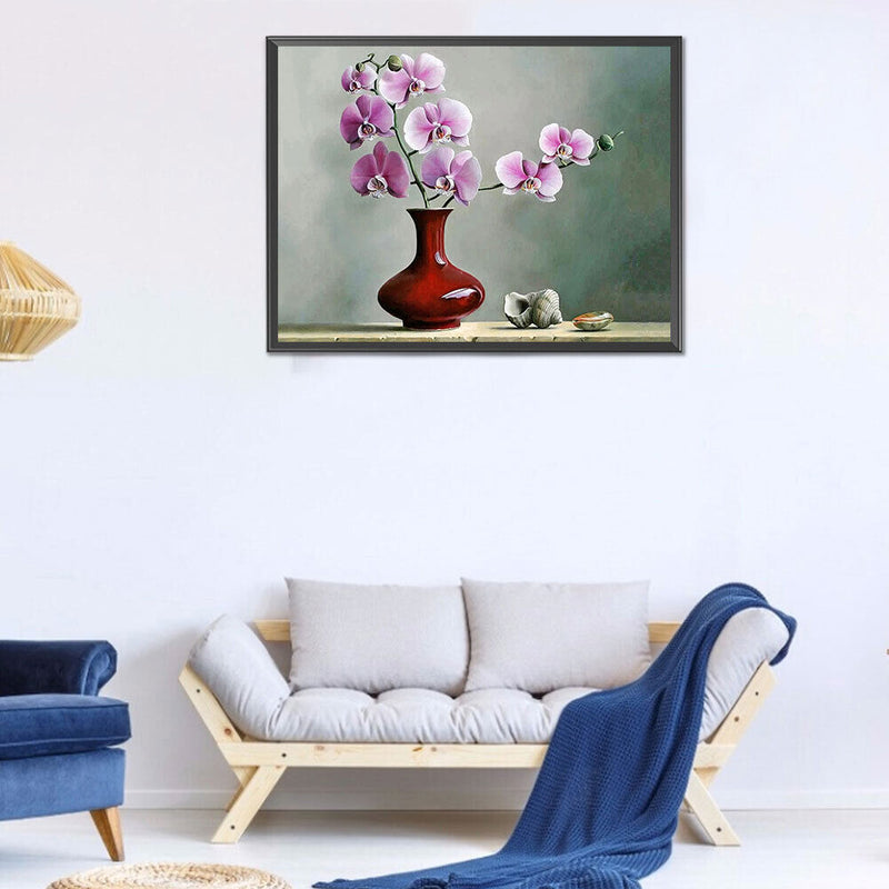 Phalaenopsis Oil Paint By Numbers Kits DIY Handpainted on Canvas Gift Unframed