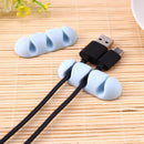 Mini Adhesive Ethernet Charging Data Earphone Cable Organizer Tool(Blue)