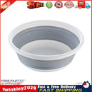 Collapsible Washing Basin Outdoor Travel Folding Silicone Bucket (Grey) Newly