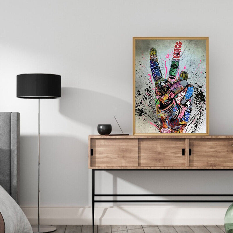 Scrawl Hand Oil Paint by Numbers Hand Painted Frameless Picture Home Ornament