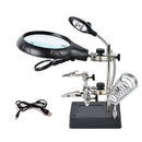 360 Degrees Rotation LED Magnifying Glass Soldering Iron Stand Len Magnifier