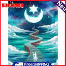 5D Rhinestone Picture Road to Moon Full Round Drill Diamond Painting Kit Mosaic