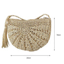 Korean Straw Crossbody Bags Woven Women Summer Beach Vacation Shoulder Handbags