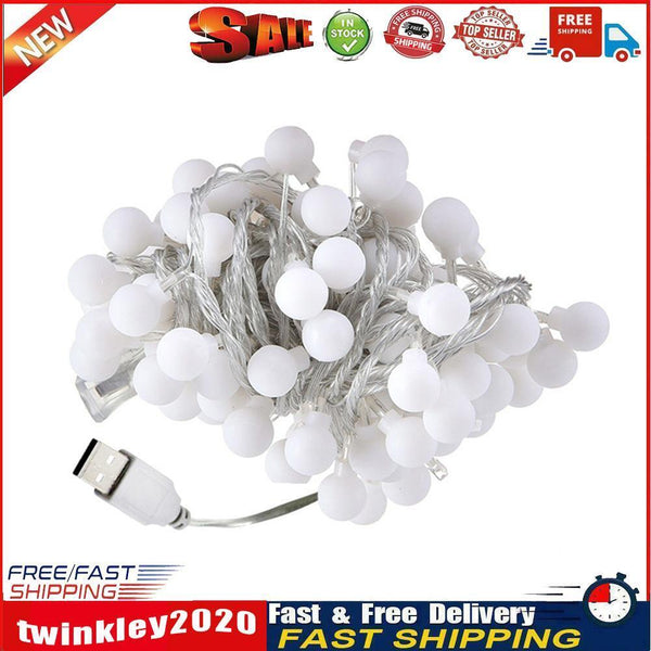 10m Camping LED Light String USB Hanging Decorative Lights (Warm Light) Newly