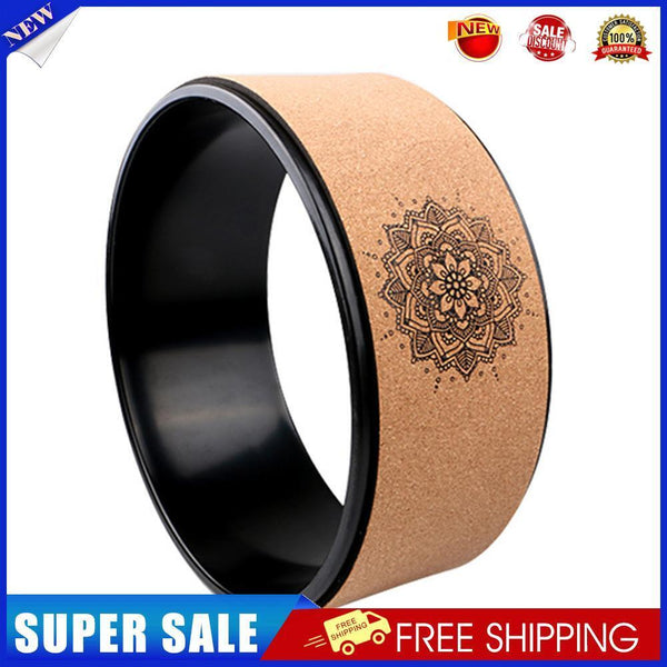 TPE Wood Yoga Spine Roller Wheel Backbend Training Pilates Aid Circle Cork