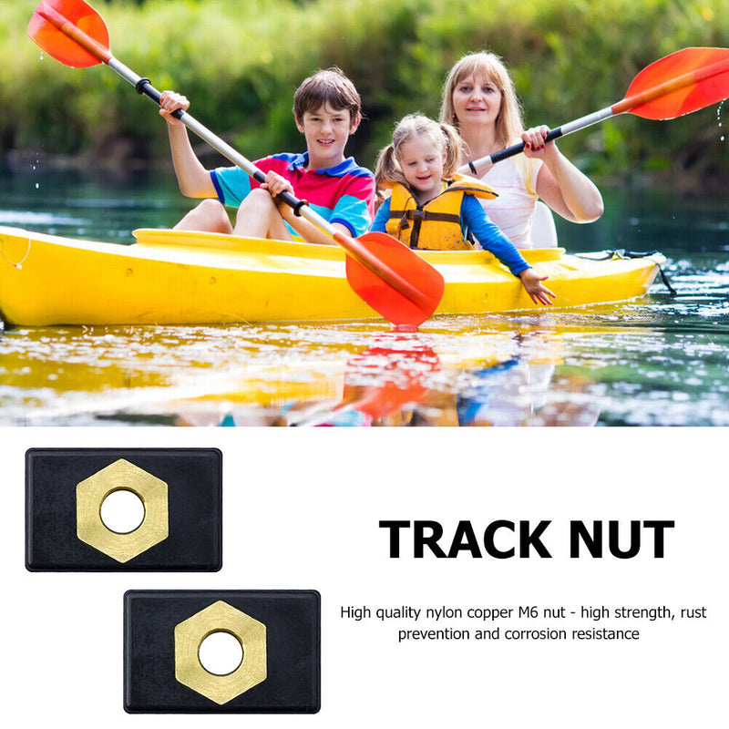#A 1/6pcs Kayak Side Track Rail Silders Nylon Copper M6 Sliding Nut Boat Pole Ba