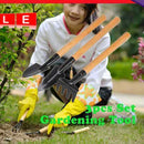 3pcs Mini Plant Garden Gardening Tools Set With Wooden Handle Tool Rake Shovel