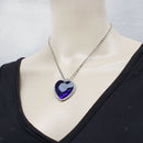 Women's Blue   Rhinestone Pendant Chain Necklace Choker Jewelry