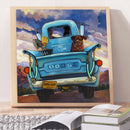 5D DIY Blue Truck Full Round Drill Diamond Painting Kit Artwork Handicraft Newly