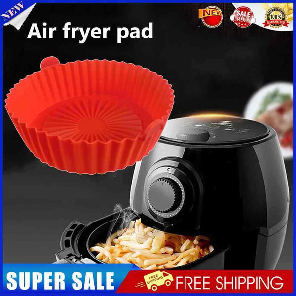 #A Round Air Fryer Liners Reusable Silicone Airfryer Tray Mat Food Safe Access