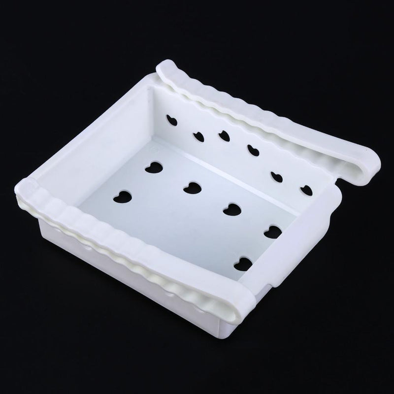 Drawer Refrigerator Storage Box Rack Holder Slide Fridge Organizer(White)