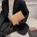 Women Fashion PU Leather Solid Color Clutch Business Female Zipper Satchel Bag