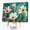 Hand Painted Oil Paint by Numbers DIY White Flower Drawing Wall Decoration Gift