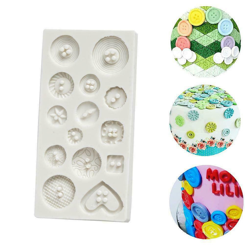 DIY Buttons Silicone Mold Cake Fondant Decor Jelly Chocolate Tool Baking B9H6