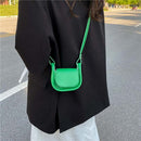 Women Small Leather Messenger Handbag Solid Mini Lipstick Shoulder Totes Bags