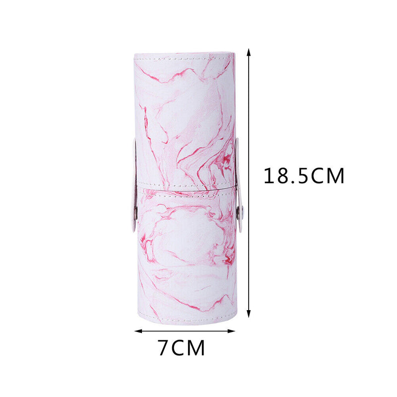 Portable PU Leather Makeup Storage Holder Cosmetic Brush Pen Cup Box (B) Newly