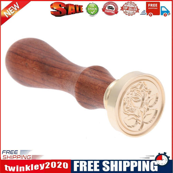 Copper Head Stamp DIY Paint Wax Envelope Sealing Seal with Wood Handle(m030