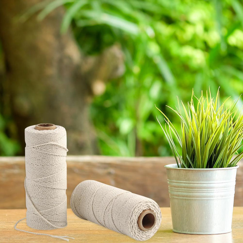 5pcs Cotton Rope Beige DIY Twisted Cord Crafts Wedding Home Deco