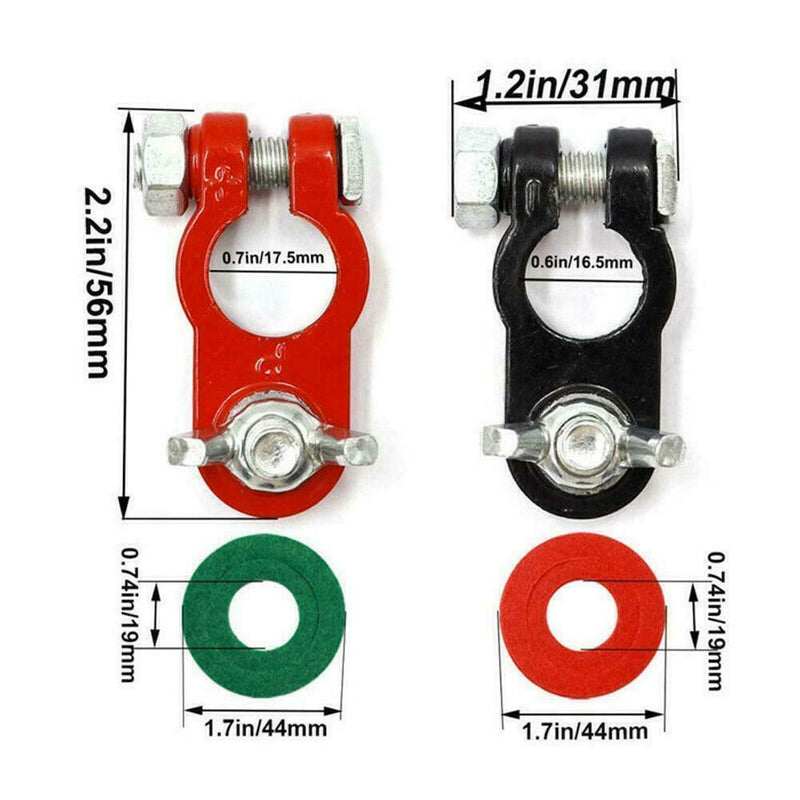 Auto Battery Terminal Post Washer Positive Negative Connectors Zinc2PCS D3C4