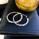 Big Circle Gorgeous Crystal Drop Dangle Stud Round Shape Round Hoop Earrings