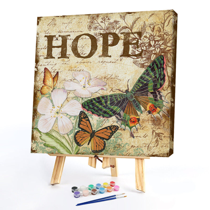 DIY Paint By Number Kit Butterfly Acrylic Paint Home Office Hanging Craft Gift