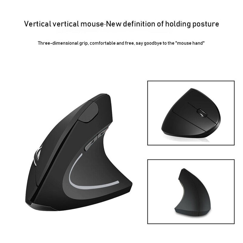 Wireless Vertical Gaming Mouse 1600 DPI Adjustable Optical Mice for Office Home