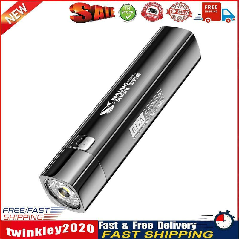 LED Flashlight 280LM Bright USB 3 Mode Outdoor Home Camping Torch (Black) Newly