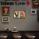 Warning Retro Metal Plate Tin Sign Plaque Poster for Bar Club Cafe Decor