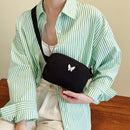 Summer Canvas Shoulder Bags Korean Women Phone Purse Solid Crossbody Handbags