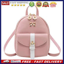 Simple Hit Color Bowknot Backpacks Women Small Shoulder Crossbody Bags PU Leathe