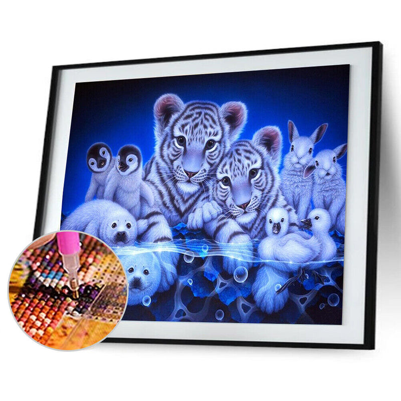 Animal Round Diamond Painting Embroidery DIY Needlework Cross Stitch Set