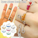 7PCS Stress Creativity Anxiety Ring Beaded Jewelry Rotate Beads Rings, E1G9