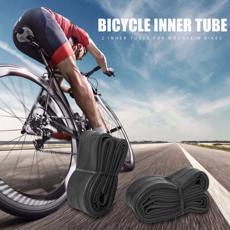 2x Bicycle Inner Tube Tires MTB Bike AV Butyl Rubber Tyres (16x1.75/2.125)