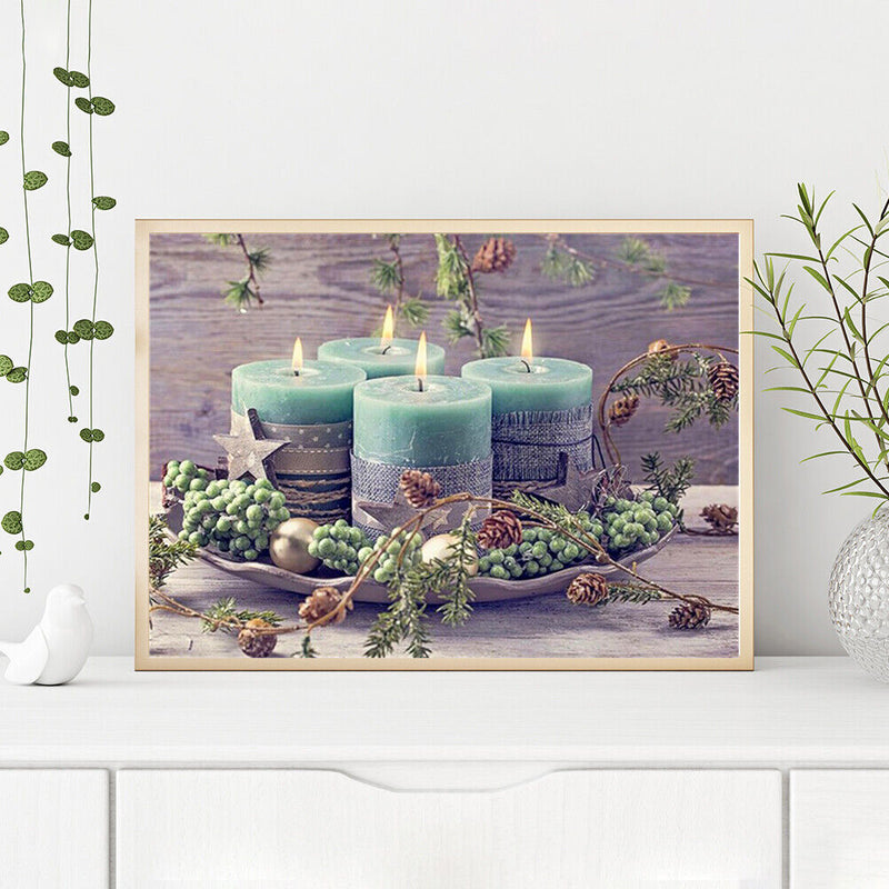 Oil Paint By Numbers Candle Frameless Picture Craft Kit for Home Living Room