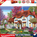 Village House Car Full Round Drill Art Rhinestone Wall Pictures (W0981) Newly