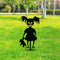 Evil Children Metal Silhouette Lawn Outdoor Plug-in Garden Sign Statue Decor