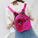 Preppy Shoulder School Bags Women Eyes Print Sequins Backpacks Girls Rucksack