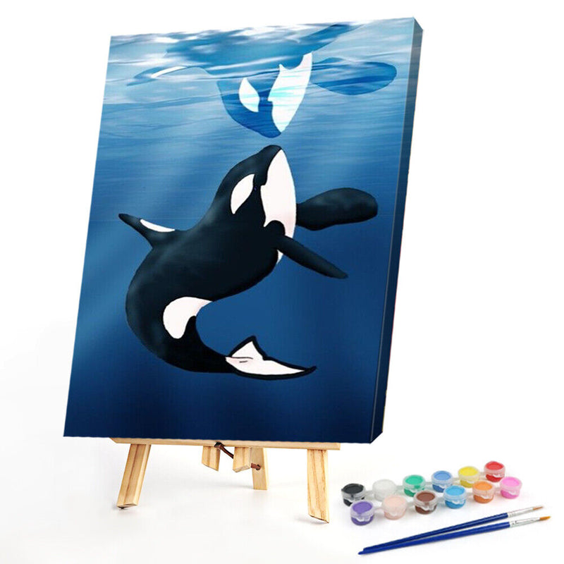 Killer Whale Oil Paint By Numbers Kit DIY Acrylic Painting on Canvas (B1471)